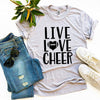 Live Love Cheer T-shirt by T-Shirt Crazed