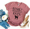 Easily Distracted By Cats T-Shirt by Furr Baby Gifts