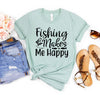 Fishing Makes Me Happy Shirt by T-Shirt Crazed