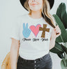 Peace Love Jesus T-shirt by T-Shirt Crazed