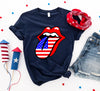 USA Lips 4th of July T-shirt by T-Shirt Crazed