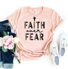 Faith Over Fear T-shirt by T-Shirt Crazed