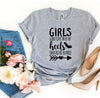 Girls Who Can Run In Heels T-shirt by T-Shirt Crazed