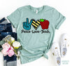 Peace Love Teach T-shirt by T-Shirt Crazed
