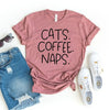 Cats Coffee Naps T-Shirt by Furr Baby Gifts