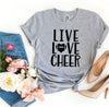 Live Love Cheer T-shirt by T-Shirt Crazed