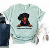 Peeking Doberman Pinscher Dog T-shirt by T-Shirt Crazed