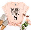 Easily Distracted By Cats T-Shirt by Furr Baby Gifts