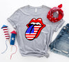 USA Lips 4th of July T-shirt by T-Shirt Crazed