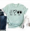 Peace Love Beer T-shirt by T-Shirt Crazed