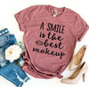 A Smile Is The Best Makeup T-Shirt by T-Shirt Crazed