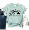Peace Love Pitbulls T-shirt by Furr Baby Gifts
