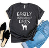 Easily Distracted By Cats T-Shirt by Furr Baby Gifts
