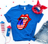USA Lips 4th of July T-shirt by T-Shirt Crazed