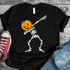 Skeleton Pumpkin Dabbing Halloween T-shirt by T-Shirt Crazed