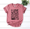 I Love Jesus And Coffee Oh And Naps T-shirt by T-Shirt Crazed