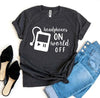 Headphones On World Off T-shirt by T-Shirt Crazed