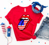 USA Lips 4th of July T-shirt by T-Shirt Crazed