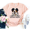 Peeking Australian Shepherd Dog T-shirt by T-Shirt Crazed