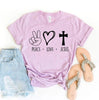 Peace Love Jesus T-shirt by T-Shirt Crazed