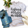Fishing Makes Me Happy T-shirt by T-Shirt Crazed