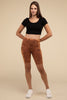 Mineral Wash Wide Waistband Pocket Leggings