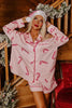Women’s Satin Santa Claus Pajama Set | Christmas Print Two-Piece Loungewear by FitiqueFit