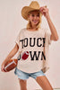 BiBi Game Day Touchdown Letter Patches Waffle Short Top by Wild and Free Boutique