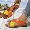 Women's Color-Block Cross-Strap Flat Sandals by FitiqueFit
