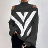 Women’s Elegant Off-Shoulder Turtleneck Sweater — Long Sleeve Knit Top by FitiqueFit