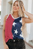Fiery Red American Flag Stars and Stripes Tank Top