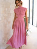 Modern Cutout Mock Neck Sleeveless Ruched Dress Elegant Dress For Women by Stevvex