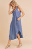 New Round Neck Midi Tank Dress with Pockets for Women – Casual, Comfortable & Functional for Everyday Wear by Stevvex