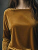 Full Size Velvet Long Sleeve T-Shirt Plus Size by Simply Love