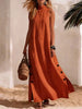 Cotton Linen Sleeveless Midi Dress – Side Slits & Loose Fit by FitiqueFit