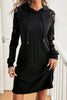 Black Long Sleeve Hooded Dress With Lace Detail Stylish Comfortable Women’s Dress Luxury Unique Design Dress by Stevvex