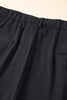 Black Pleated Elegant Wide Leg Pants