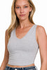 Zenana Cotton V-neck Cropped Cami Top