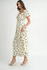 Polka Dot Puff Sleeve Midi Dress For Women – Vintage Fluttering Polka Dot Dress, Feminine Puff Sleeve Dress, Retro Midi Dress, Classic Chic Dress by Stevvex