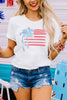White American Flag Bow Knot Print Crew Neck T Shirt by Wild and Free Boutique