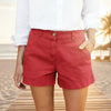 Women's High-Waisted Twill Cotton Bermuda Shorts by FitiqueFit