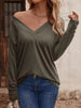 V-Neck Long Sleeve T-Shirt by Simply Love