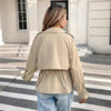 Women's Drawstring Waist Figure-Flattering Casual Coat – Khaki by FitiqueFit