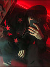 Men's Contrast Star Hooded Zip Up Hoodie