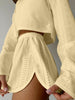 Eyelet Round Neck Top and Shorts Set