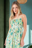 New Summer Floral Smocked Back Ruffled Hem Maxi Cami Dress – Bohemian Elegance, Feminine, Flowy, Comfortable, Effortlessly Chic by Stevvex