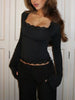 Lace Trim Long Sleeve T-Shirt by Simply Love