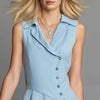 Women's Asymmetrical Sleeveless Mini Dress – Slim Fit Polo Neck by FitiqueFit