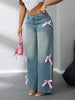 Bow High Rise Wide Leg Jeans by Neon Spur