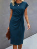 Front Knot Bodycon Midi Dress – Round Neck Sleeveless Tie Dress by FitiqueFit